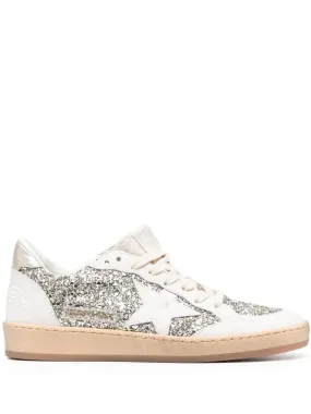 BALL STAR GLITTER LEATHER TOE LOW-TOP SNEAKERS