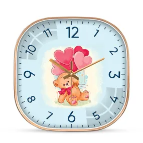 Balloons with bear wall clock