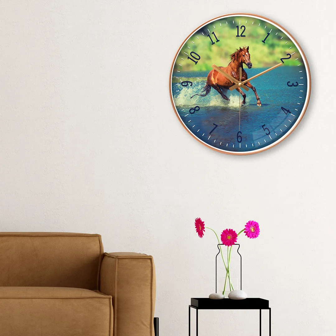 Beautiful brown horse wall clock