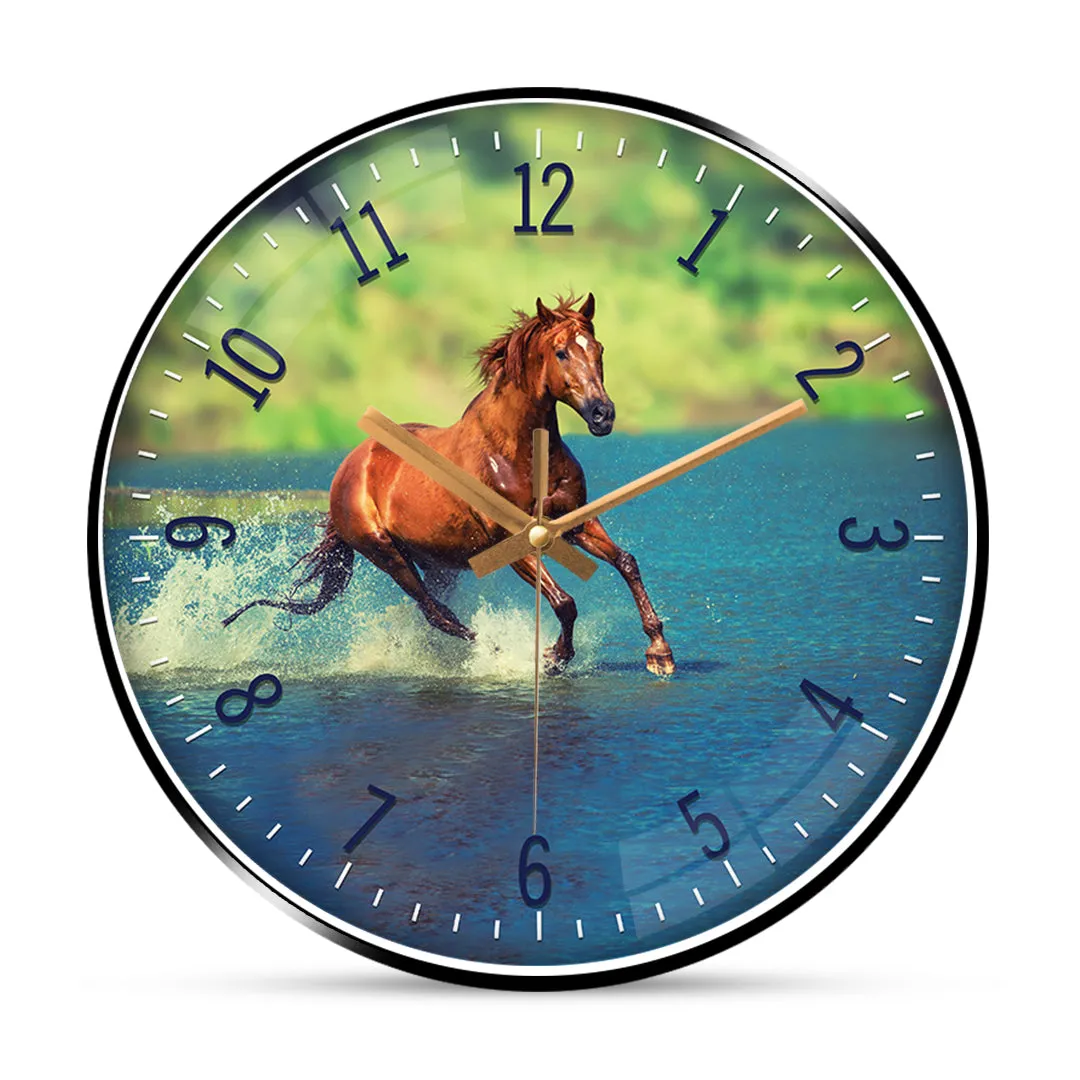 Beautiful brown horse wall clock