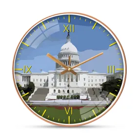 Beautiful capitol in washington city wall clock