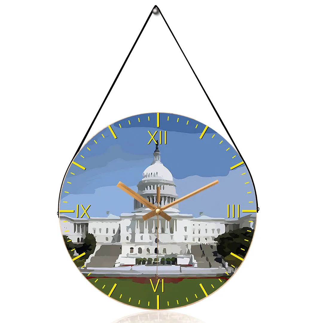 Beautiful capitol in washington city wall clock