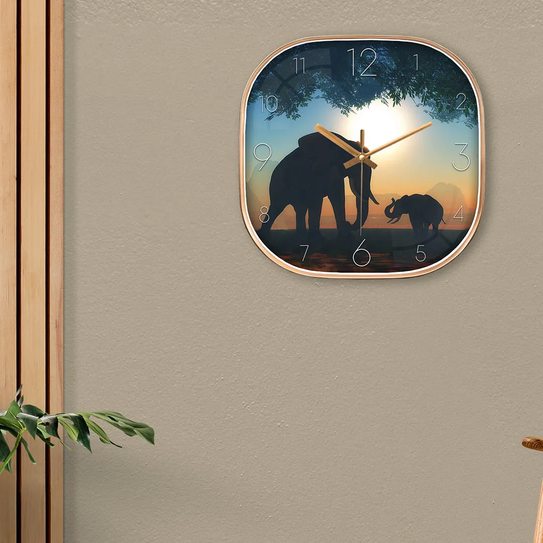 Beautiful elephants wall clock