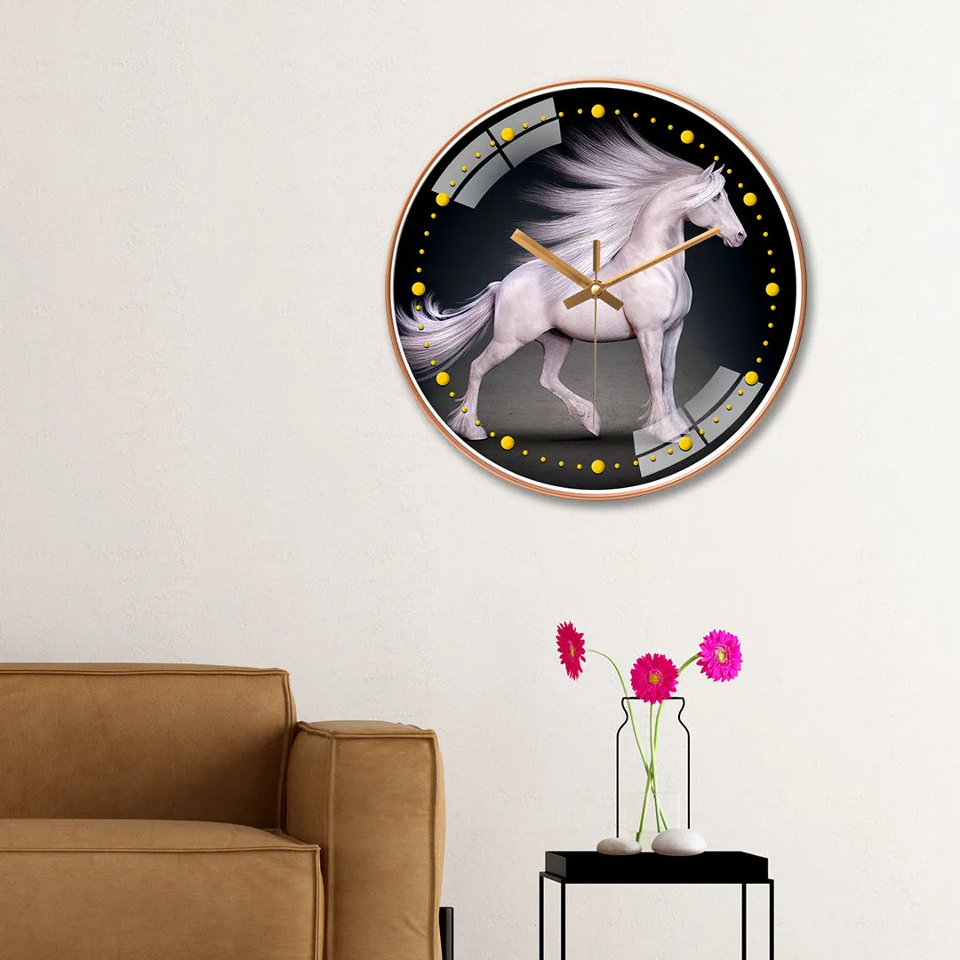 Beautiful white horse wall clock