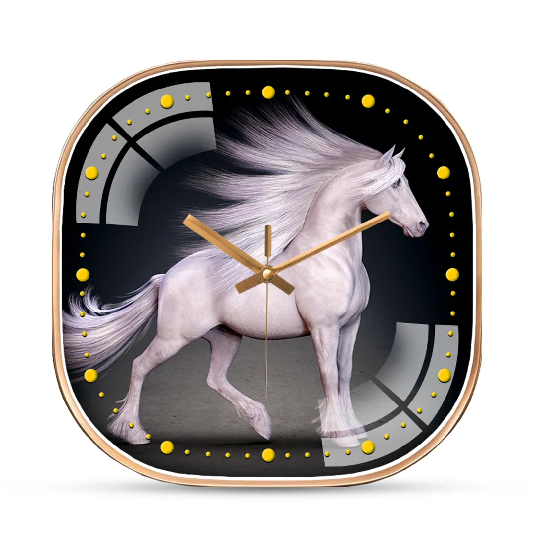 Beautiful white horse wall clock