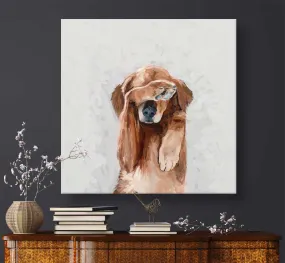 Best Friend - Long Day Retriever Canvas Wall Art