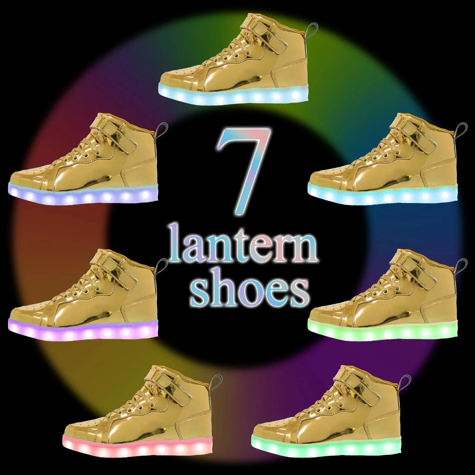 Brand Kids High-tops Lights Up Shoes USB Charger Basket LED Children Trendy Kids Luminous Sneakers Sports Tennis