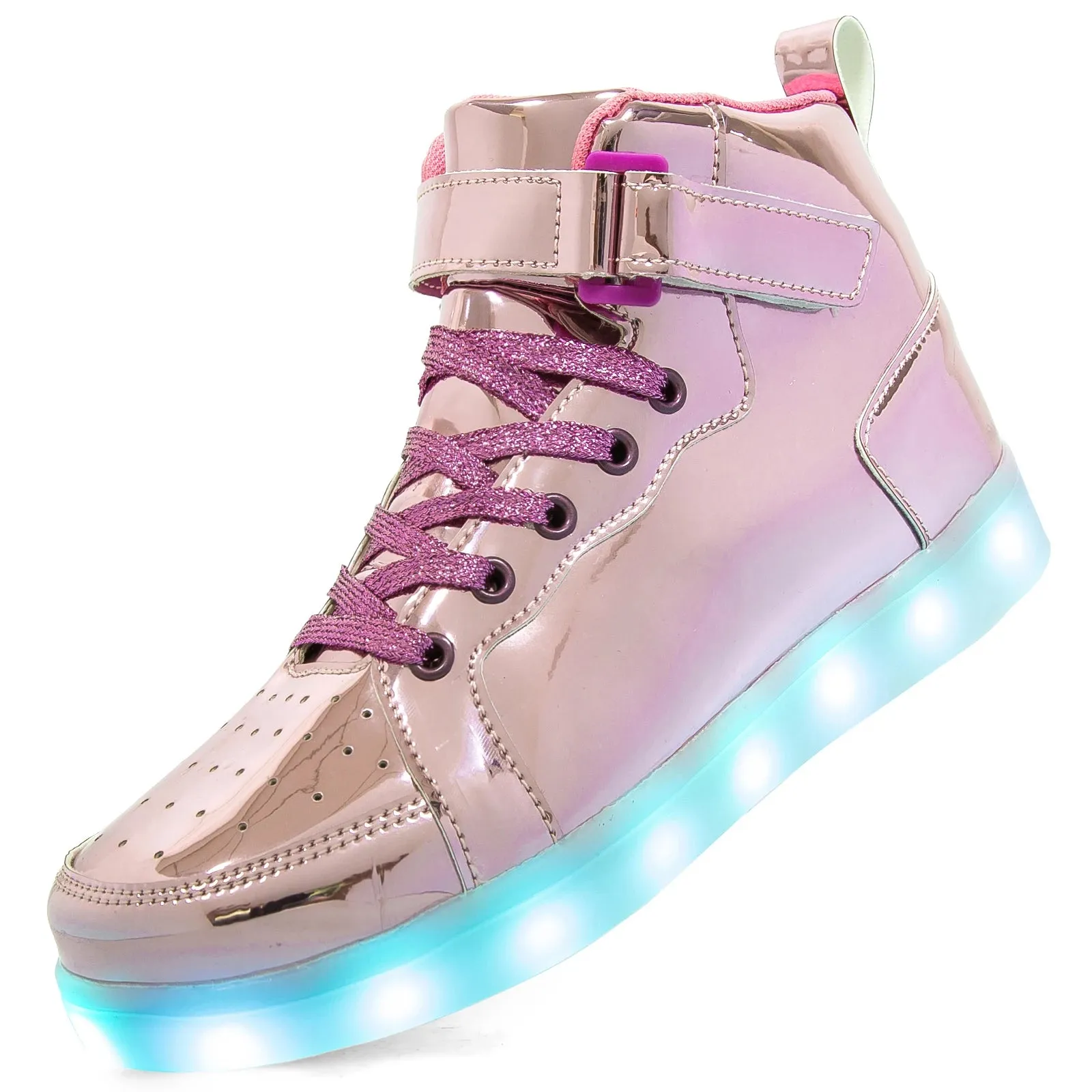 Brand Kids High-tops Lights Up Shoes USB Charger Basket LED Children Trendy Kids Luminous Sneakers Sports Tennis