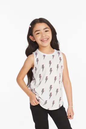 Checkered Bolts Girls Muscle Shirt