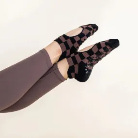 Checkered - Mary Jane - Grip Sock (Barre / Pilates)