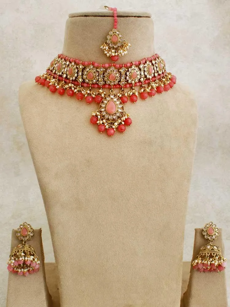 Coral Aangi Necklace Set