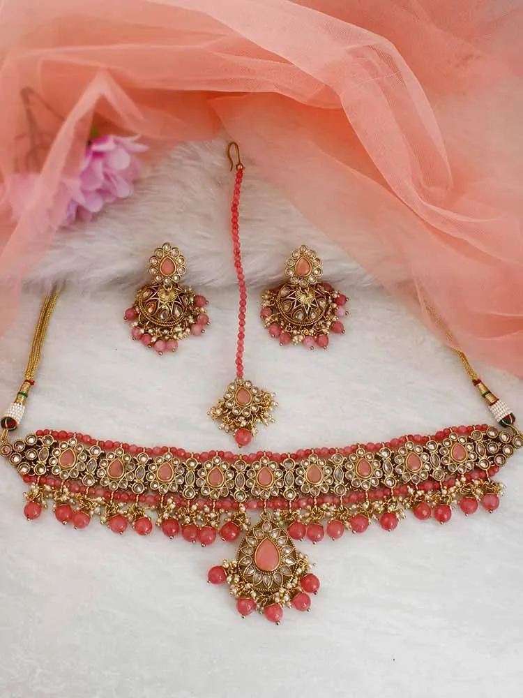 Coral Aangi Necklace Set