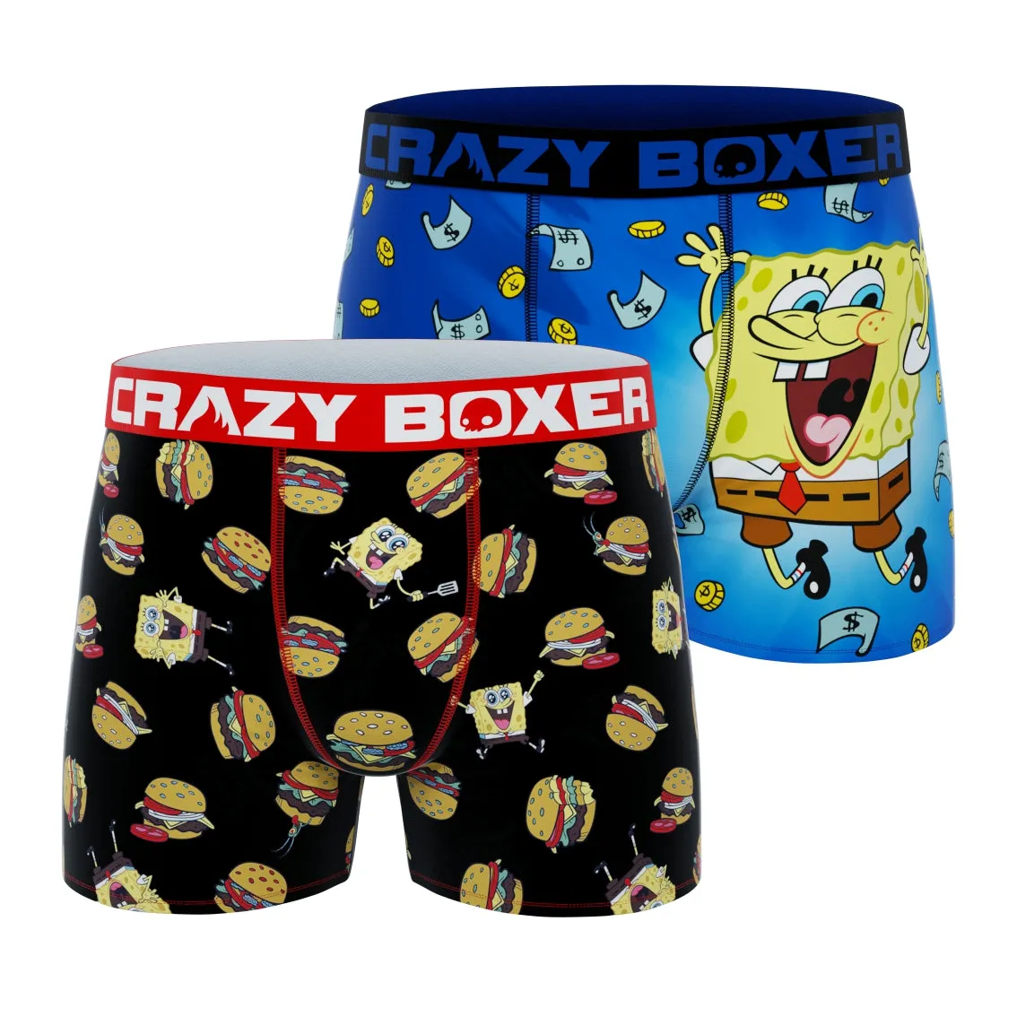 CRAZYBOXER Spongebob Food Chain Men's Boxer Briefs (2 pack)