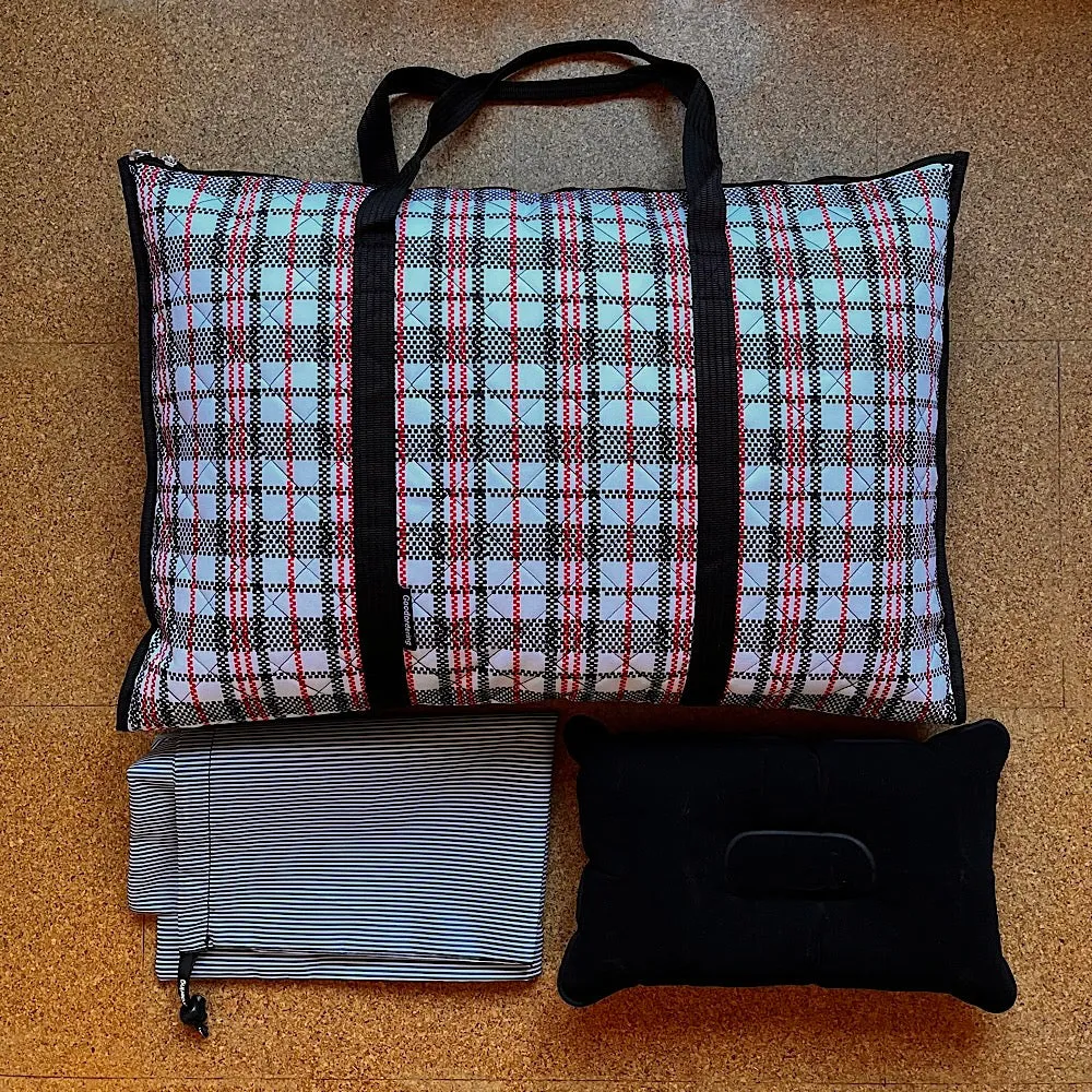 Eco Tartan “Billow” bag pillow pannier checkered plaid laundry bag