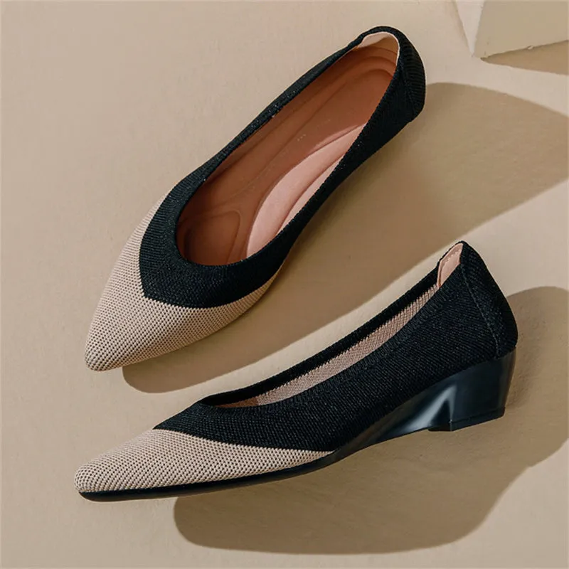 Elegant Pointed Toe Wedge Heels