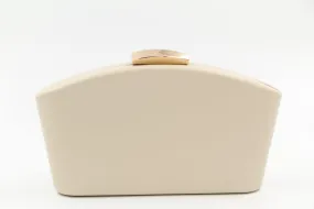 FABUCCI champagne-nude clamshell clutch