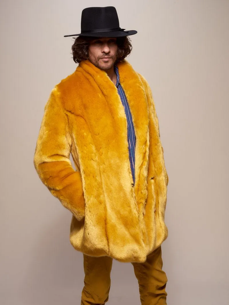 Golden Wolf Luxe Collared  Faux Fur Coat | Men's