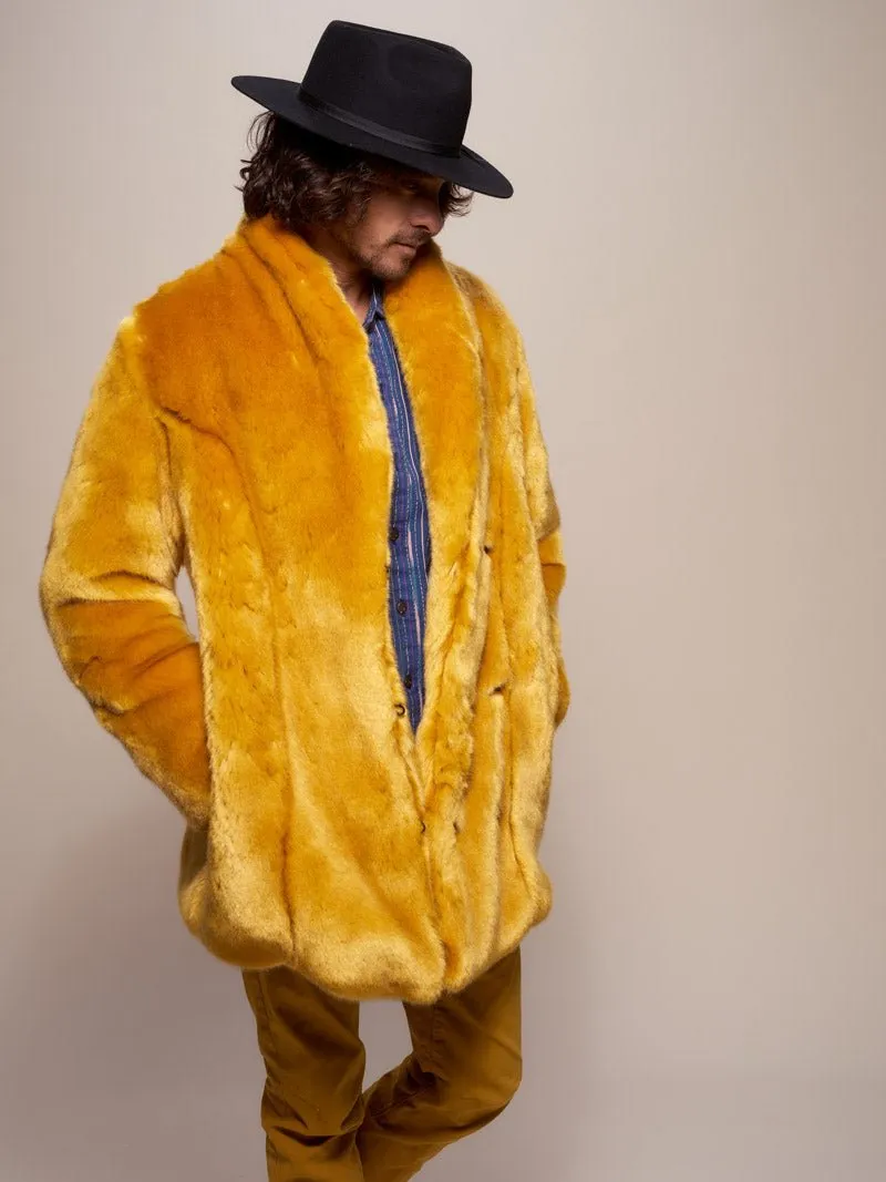 Golden Wolf Luxe Collared  Faux Fur Coat | Men's