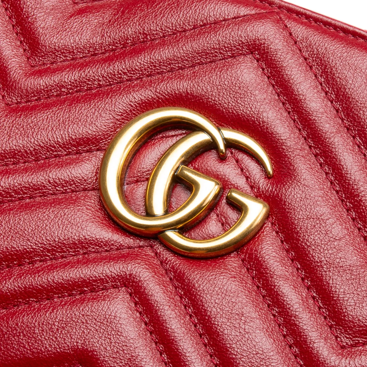 GUCCI Marmont Metalasse Medium Tote- Red