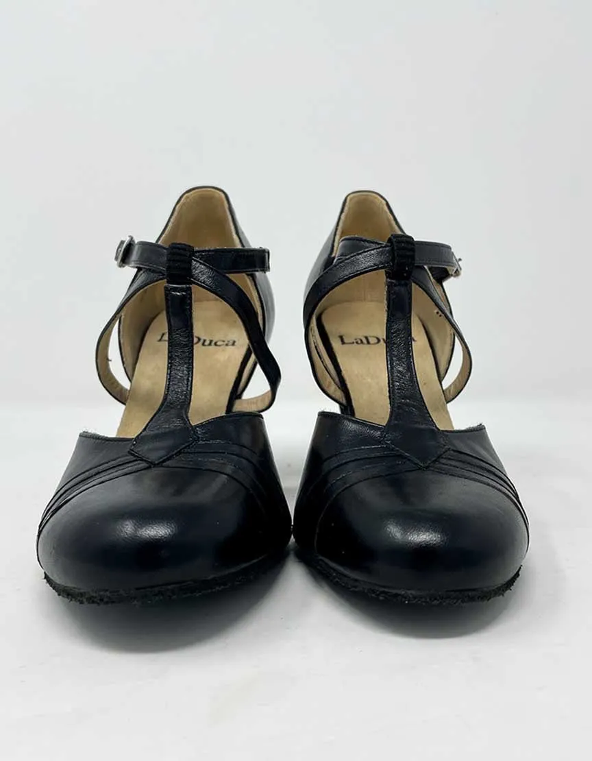 Laduca Rachelle Black Leather Character Heels - 7.5 US