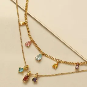 Multicolor CZ Chain Necklace