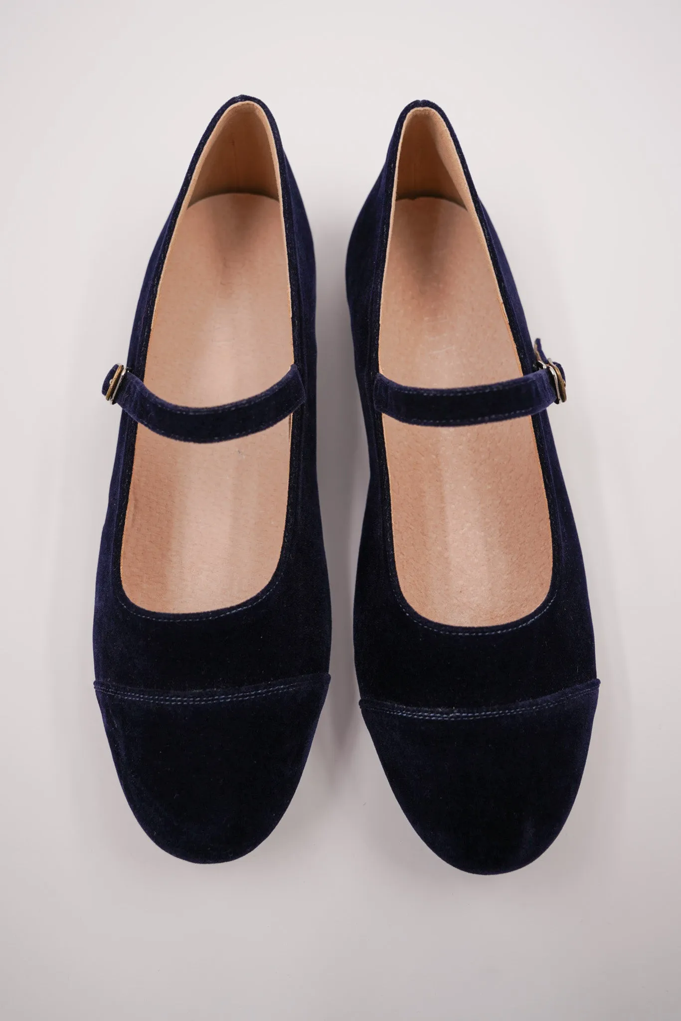 Navy Velvet Mary Janes