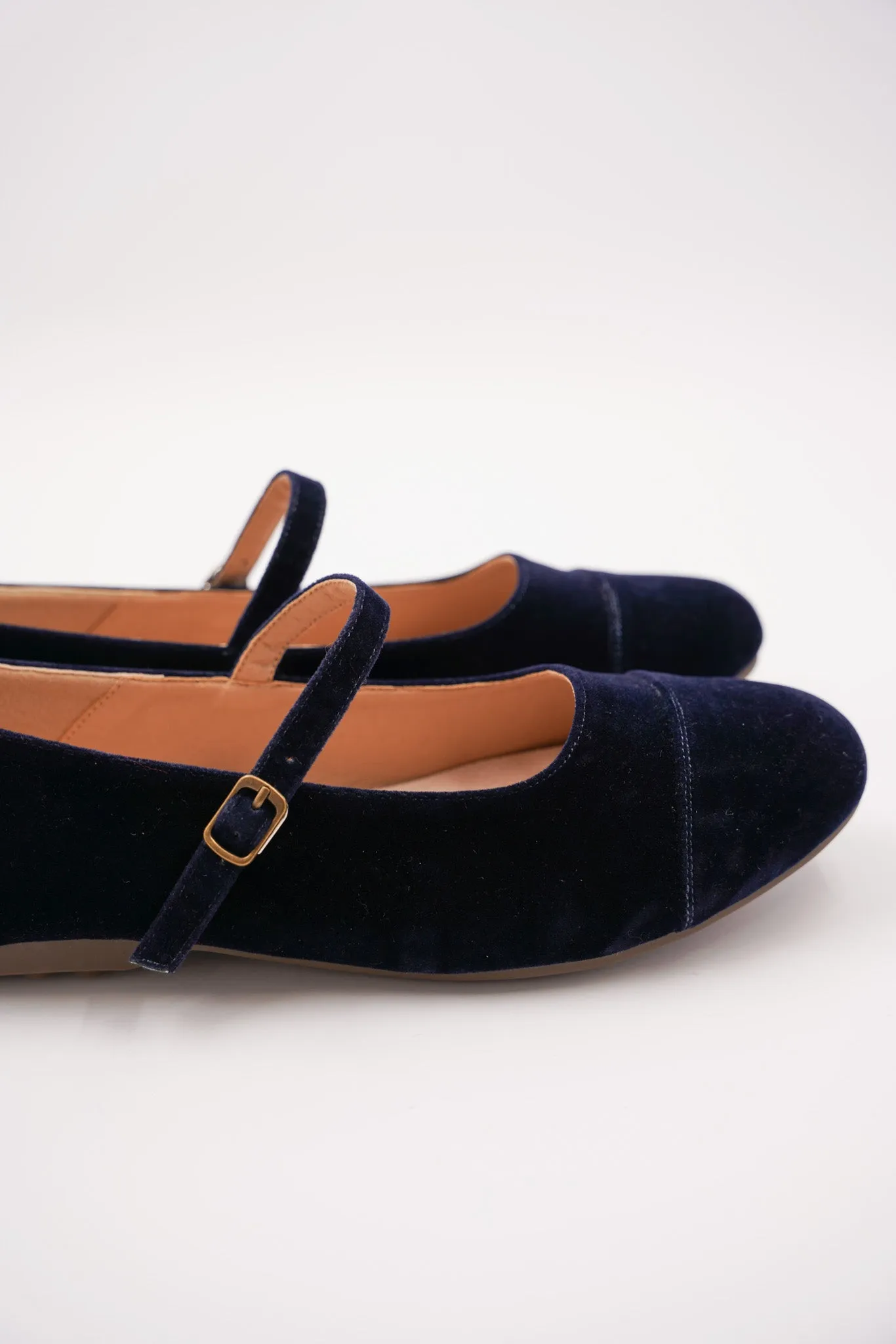 Navy Velvet Mary Janes