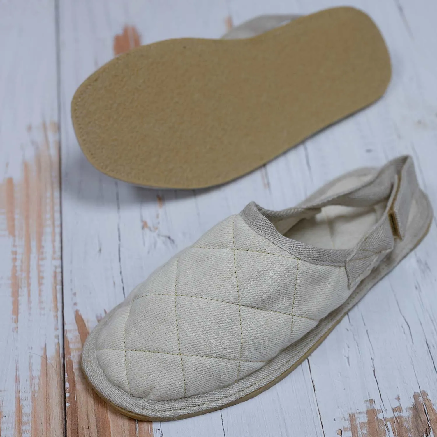 OKINAWA Indoor/Outdoor Hemp Slippers (Natural Rubber Soles) (Unisex)