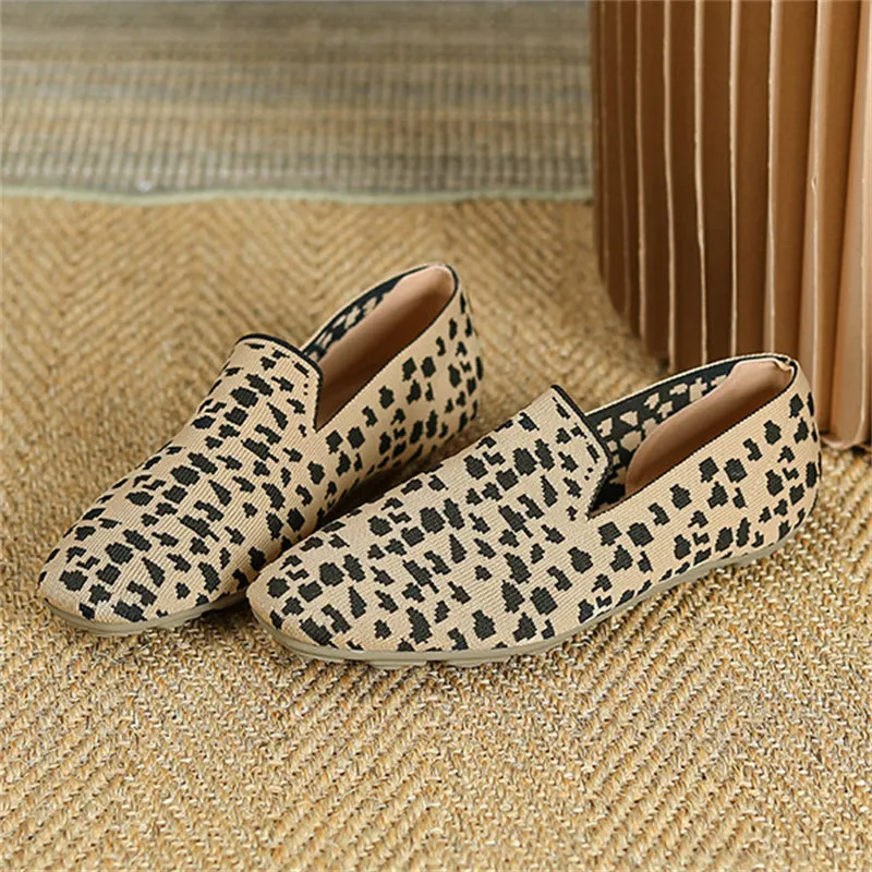 Slip On Square Toe Knit Loafers