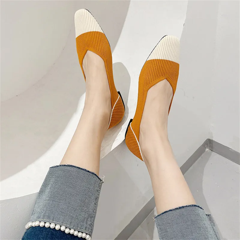 Spring Contrast Color Elegant Flats