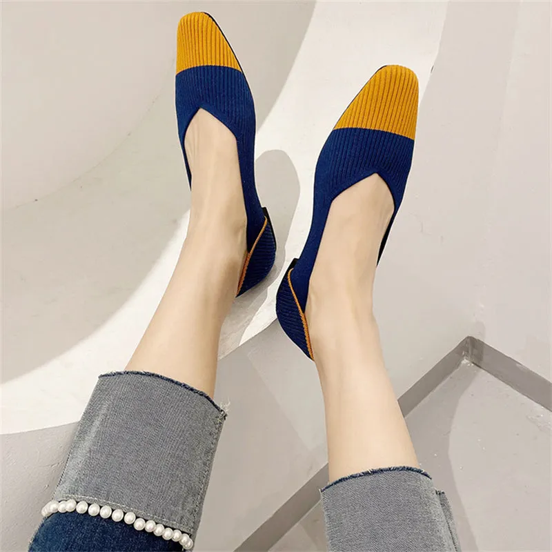 Spring Contrast Color Elegant Flats