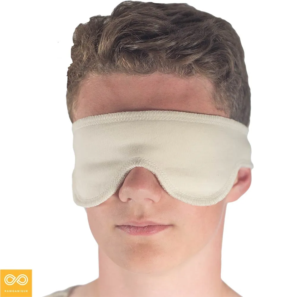 STRAUSS Reversible Elastic-free 100% Organic Cotton Fleece Eyeshade-Sleep Mask (Plastic-free, OC Thread)