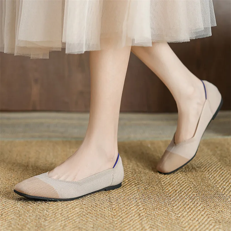 Vintage Style Cozy Square Toe Flats