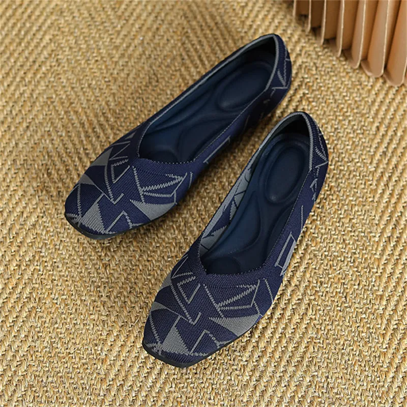 Vintage Style Cozy Square Toe Flats