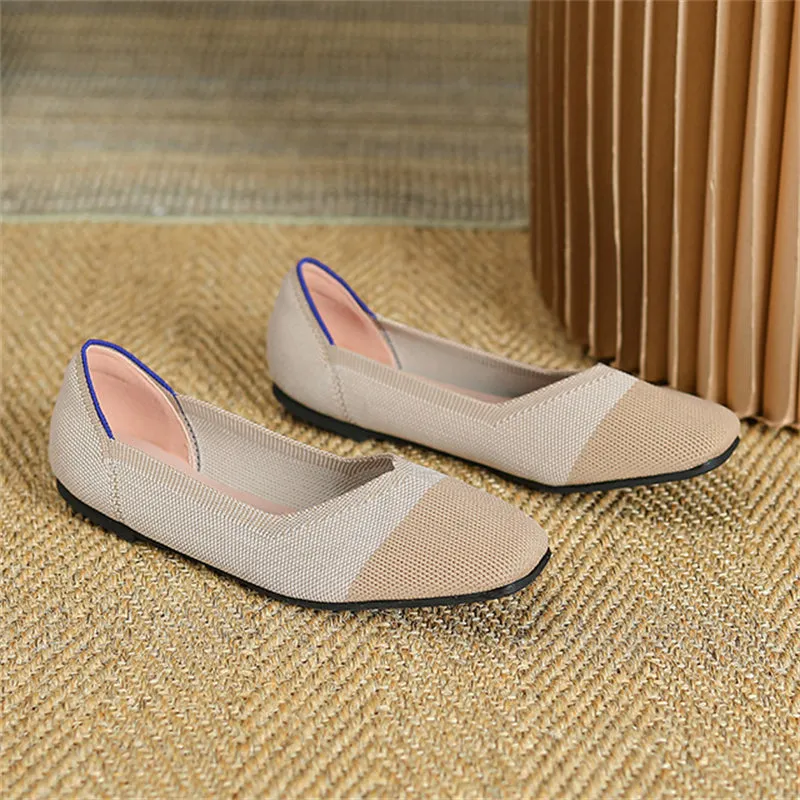 Vintage Style Cozy Square Toe Flats