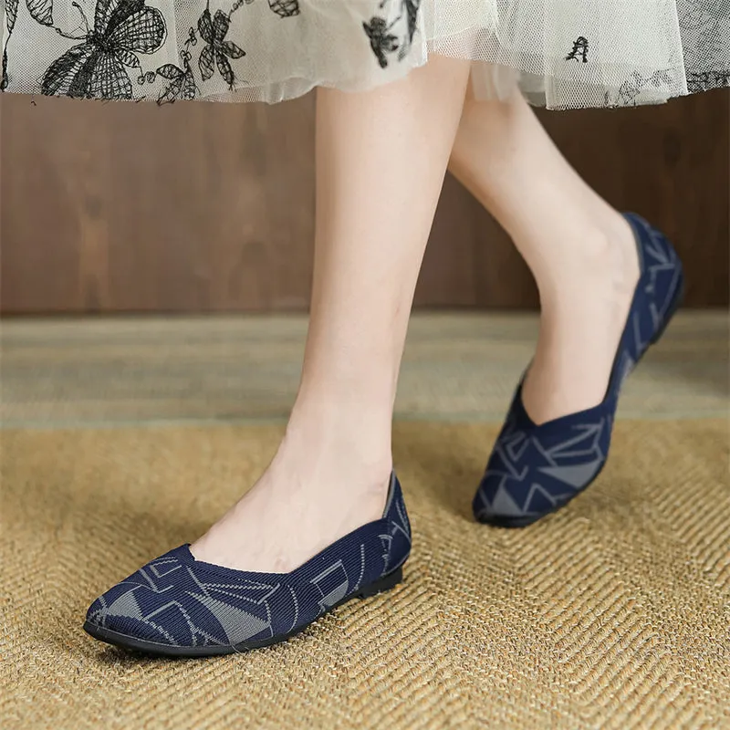 Vintage Style Cozy Square Toe Flats