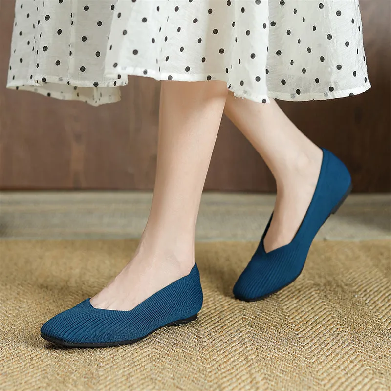 Vintage Style Cozy Square Toe Flats