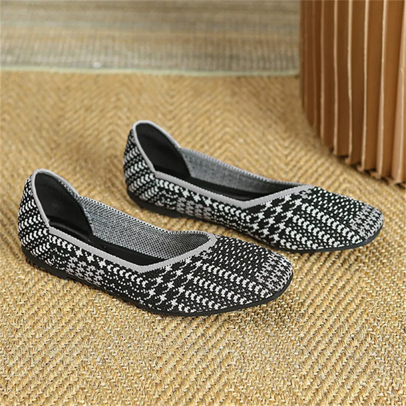 Vintage Style Cozy Square Toe Flats