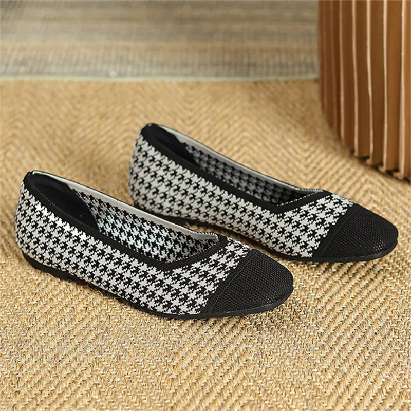 Vintage Style Cozy Square Toe Flats