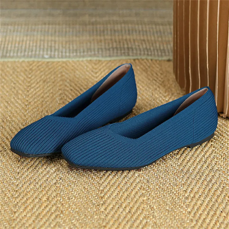 Vintage Style Cozy Square Toe Flats