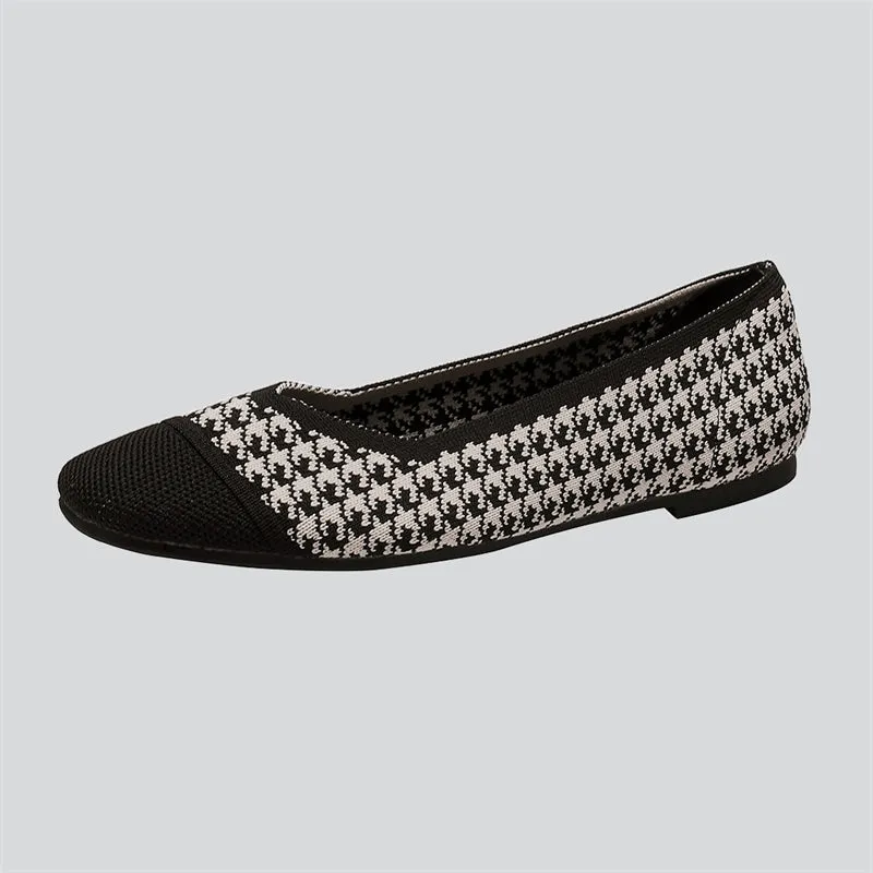 Vintage Style Cozy Square Toe Flats