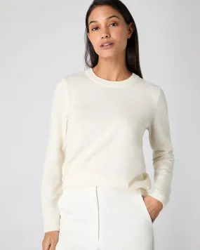 Women's Hallie Round Neck Cashmere Jumper New Ivory White